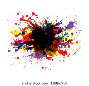 Color paint splashes. Gradient vector background