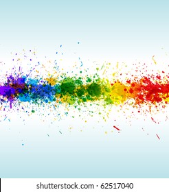 Color paint splashes. Gradient vector background on blue and white background. EPS10