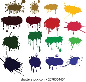 color paint splashes set for design use background color guide set