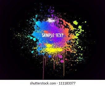 Color paint splashes. Vector background