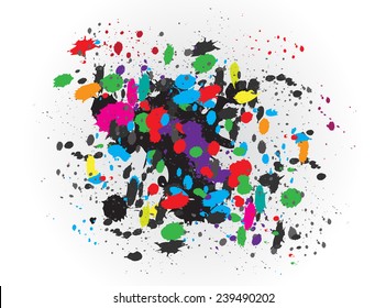 Color paint splashes.Vector illustration.