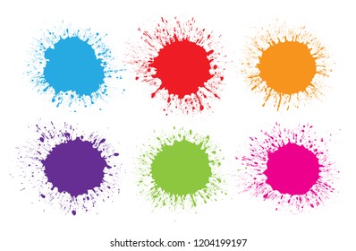 Color paint splatters.Paint splashes for design use.Vector Eps10.