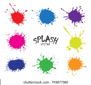 Color Paint Splatters.Vector Splashes Set.