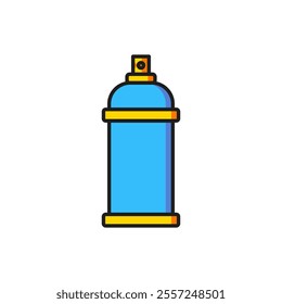 Color Paint spray can icon isolated on white background. Flat filled outline style with shadow. Vector