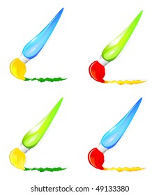 Color paintbrush with splashes