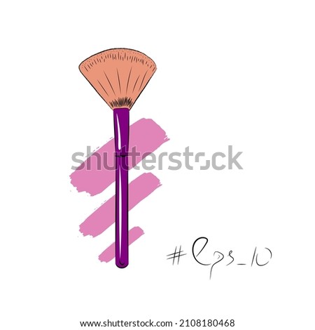 Color painted makeup brush, vector template. Color trends.