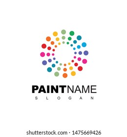 Color Painting Logo Design Template Isolate On White Background
