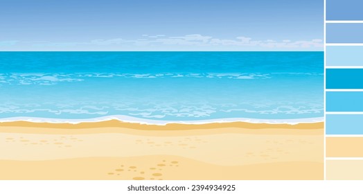 Color palette with beach background