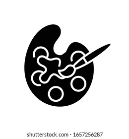 Color palette black icon, concept illustration, vector flat symbol, glyph sign.