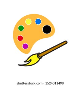 Color palette and brush icon vector design template