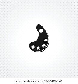 Color palette with brush. Paint palette icon on white background