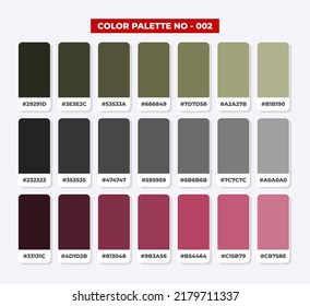 Color palette catalog samples in RGB HEX, Neomorphism Vector, Pink and grey colour guides