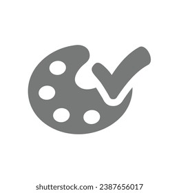 Paleta de color e icono del vector marca de verificación. Símbolo de protección o resistente al color.