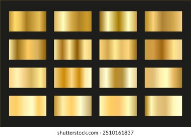 Color Palette collection of golden gradients
