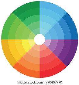 Color palette, colorful circle
