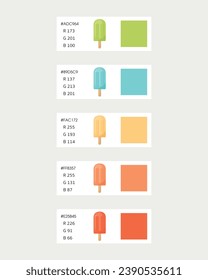 Color Palette with colorful ice cream stick