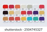 Color Palette, Colour Swatches in RGB, HEX Colors, Bright Colour in HEX Codes Catalog, Paint Palette, Colorful Tones