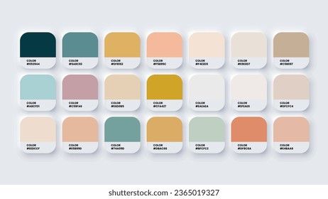 Color Palette, Colour Swatches in RGB, HEX Colors, Bright Colour in HEX Codes Catalog, Paint Palette, Colorful Tones