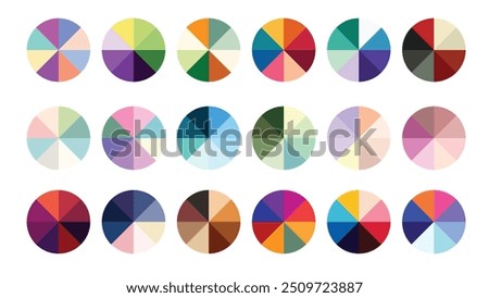 color palette colour wheel color gamut color picker variety of multicolor circle like pizza slice background