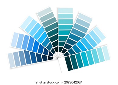 Color palette cyan scale. Fashion backdrop. Interior design template. Hand drawn icon. Vector illustration. Stock image. 