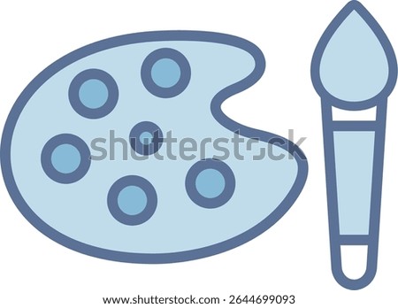 Color Palette Filled Blue Tone Icon