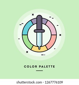 Color palette, flat design thin line banner, usage for e-mail newsletters, web banners, headers, blog posts, print and more. Vector illustration.