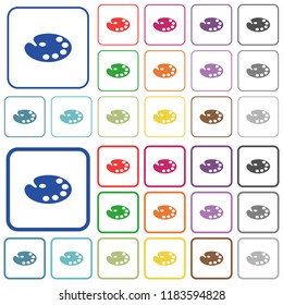 Color palette color flat icons in rounded square frames. Thin and thick versions included.