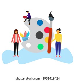 gráfico de ilustraciones planas de paleta de colores