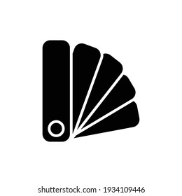 Color palette glyph icon. Simple solid style for web, mobile, ui design. Book, multicolor, art, designer, drawing, chart concept. Vector illustration isolated on white background. EPS 10.