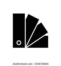 Color palette glyph icon. Simple solid style for web, mobile, ui design. Book, multicolor, art, designer, drawing, chart concept. Vector illustration isolated on white background. EPS 10.
