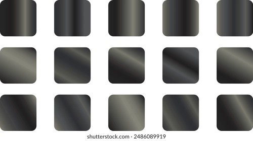 Color palette gradient set. Gray gradient. Set of gray gradients, black gradient. Black gradients set. Modern gradients isolated on white background