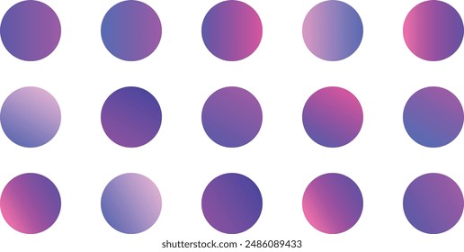 Color palette gradient set. Purple gradient. Set of purple gradients, pink gradient. Purple gradients set. Modern gradients isolated on white background
