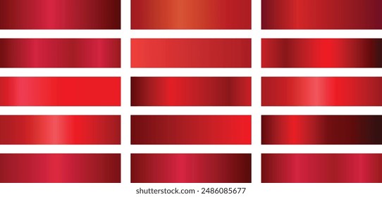 Color palette gradient set. Red gradient. Set of red gradients, red gradient. Red gradients set. Modern gradients isolated on white background