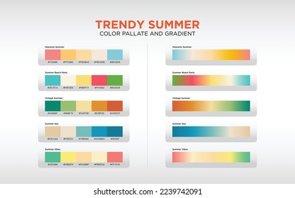 Color Palette and Gradient for Trendy Summer