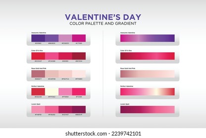 color palette and gradient for valentines day