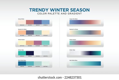 Farbpalette und Farbverlauf für den Winter