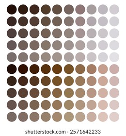 Color palette grid. Brown gradient tones. Neutral shades focus. Minimal vector design.