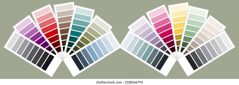 Color palette guide. Catalogue cards. Fashion Trend Color guide palette 2022-23. Color palette for fashion designers, fashion business, garments, and paints companies