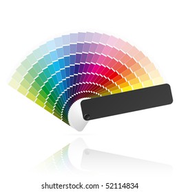 Color palette guide, fan, catalogue. Vector.