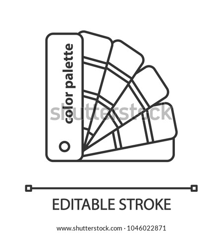 Color palette guide linear icon. Thin line illustration. Color swatches. Contour symbol. Vector isolated outline drawing. Editable stroke