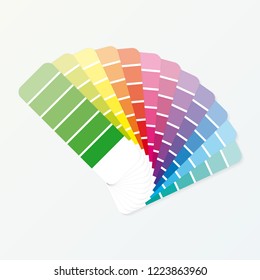 Color palette guide on grey background. Vector stock illustration.