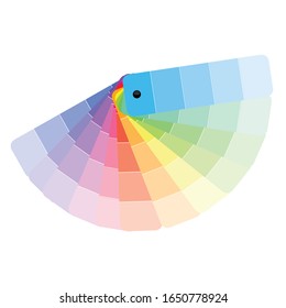 Color palette, guide of paint samples, colored catalog. Color palette samples on white background