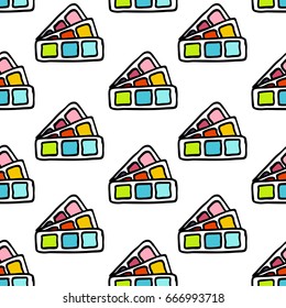 color palette guide seamless doodle pattern