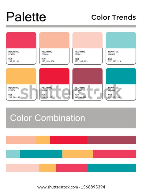 color-palette-harmonious-combination-codes-names-stock-vector-royalty