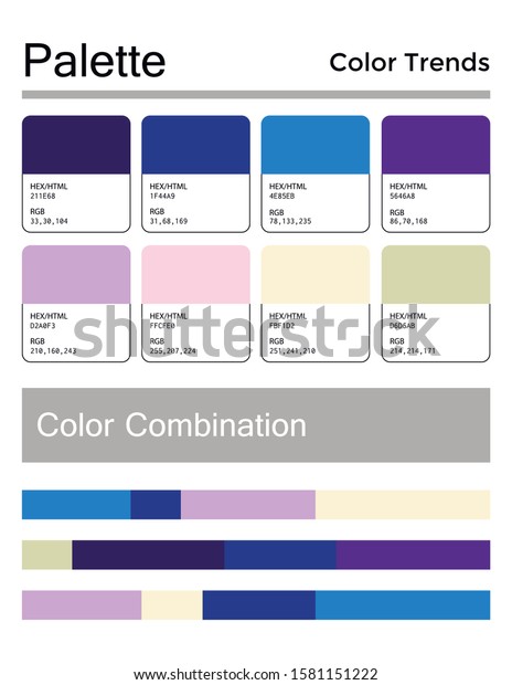 color-palette-harmonious-combination-codes-names-stock-vector-royalty