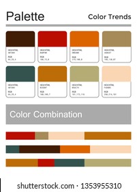 Color palette, harmonious combination. Fashion colors for using in design, web, clothes, interiors and textiles. Vector