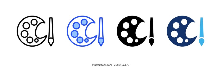 Color Palette Icon Collection With Multiple Styles