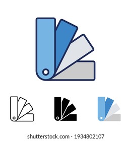 Color palette icon in different style. Colored and black color chart vector icons designed in filled outline, line, glyph and solid style. Vector illustration isolated on white background. EPS 10