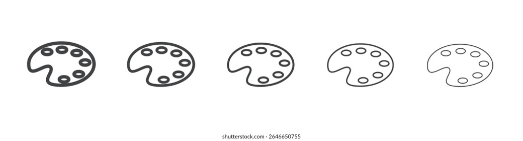Color palette icon flat simple outline logo