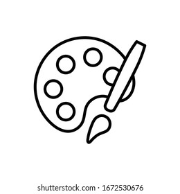 Color palette Icon. Flat vector graphic in white background.